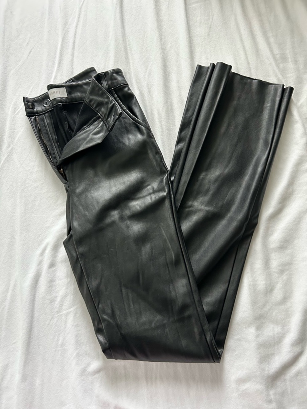 Meshki Black Faux Leather Pants